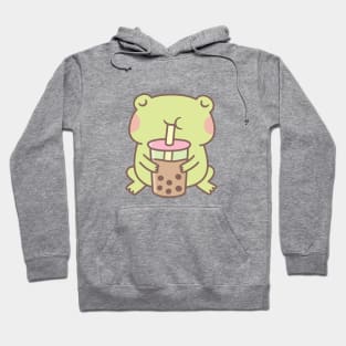 Cute Frog Drinking Boba Bubble Tea Hoodie